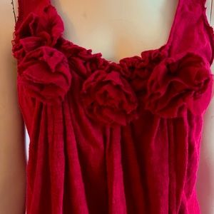 Anthropologie boho rose tank in rich, deep red. Size Small. Like new.